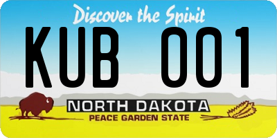 ND license plate KUB001