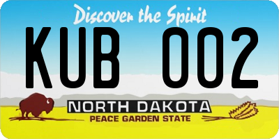 ND license plate KUB002