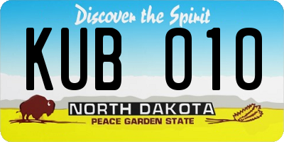 ND license plate KUB010