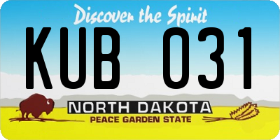 ND license plate KUB031