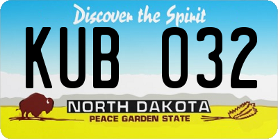 ND license plate KUB032