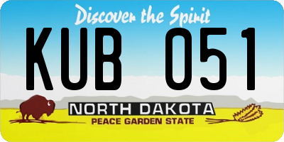 ND license plate KUB051
