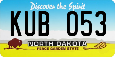ND license plate KUB053