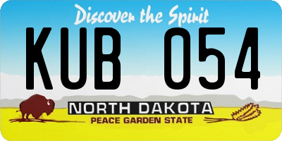 ND license plate KUB054