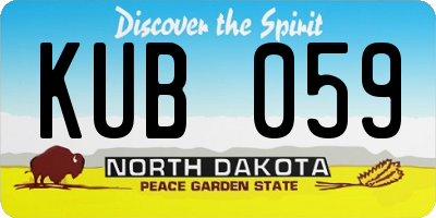 ND license plate KUB059
