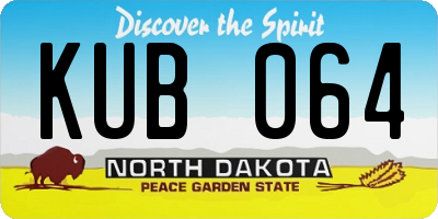 ND license plate KUB064
