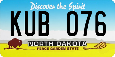ND license plate KUB076