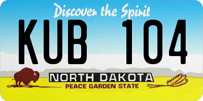 ND license plate KUB104