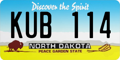 ND license plate KUB114
