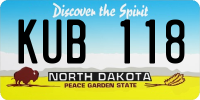 ND license plate KUB118