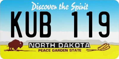 ND license plate KUB119