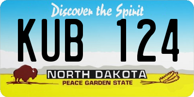 ND license plate KUB124