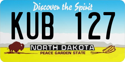 ND license plate KUB127