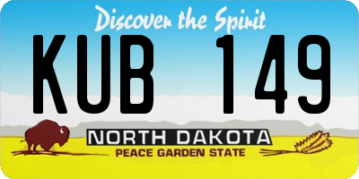ND license plate KUB149