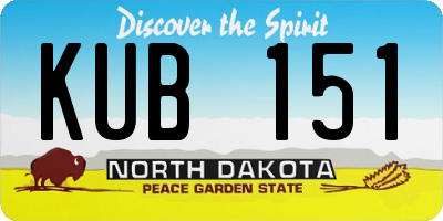 ND license plate KUB151