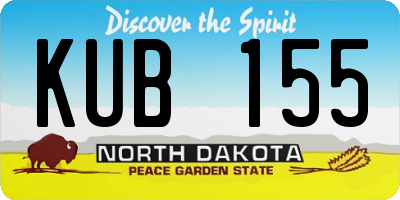 ND license plate KUB155