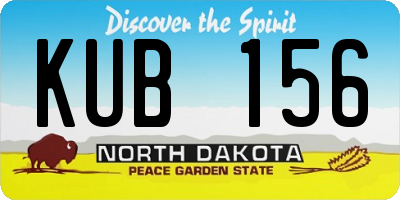 ND license plate KUB156