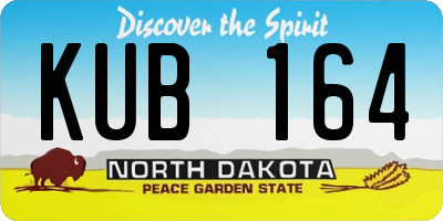 ND license plate KUB164