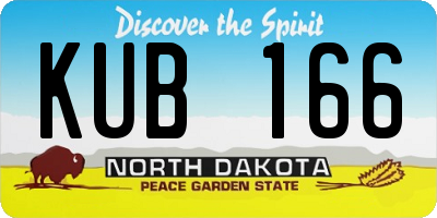 ND license plate KUB166