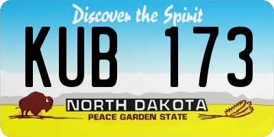 ND license plate KUB173