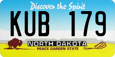 ND license plate KUB179