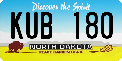 ND license plate KUB180