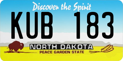 ND license plate KUB183