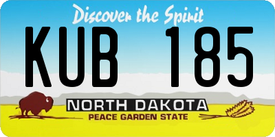 ND license plate KUB185