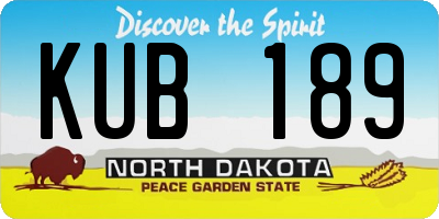 ND license plate KUB189