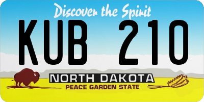 ND license plate KUB210