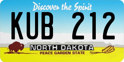 ND license plate KUB212