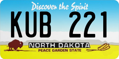 ND license plate KUB221