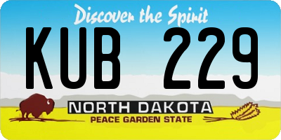 ND license plate KUB229