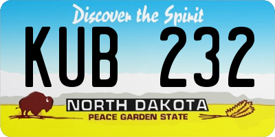 ND license plate KUB232