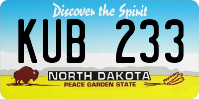 ND license plate KUB233