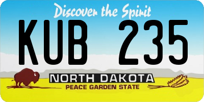 ND license plate KUB235