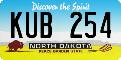 ND license plate KUB254