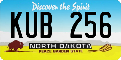 ND license plate KUB256