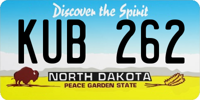 ND license plate KUB262