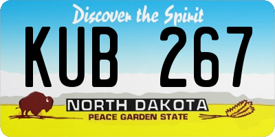 ND license plate KUB267