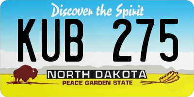 ND license plate KUB275