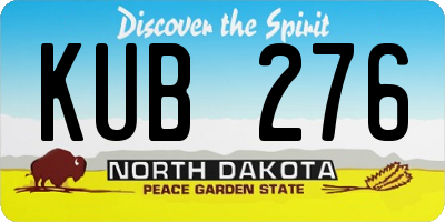 ND license plate KUB276