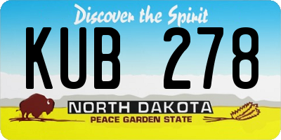 ND license plate KUB278