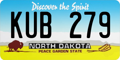 ND license plate KUB279
