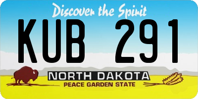 ND license plate KUB291