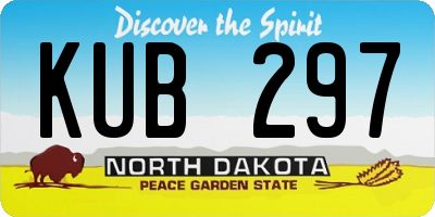 ND license plate KUB297