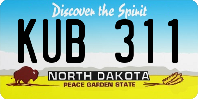 ND license plate KUB311
