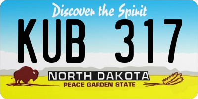 ND license plate KUB317