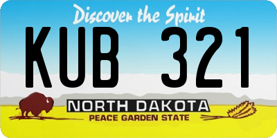 ND license plate KUB321
