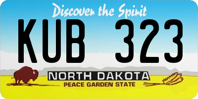 ND license plate KUB323